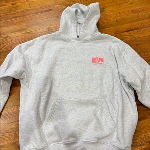 Gray Hoodie with neon orange  Logo